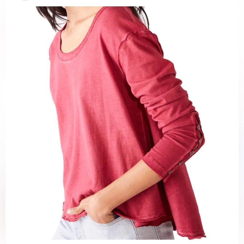 We The Free Red Long Sleeve Tee